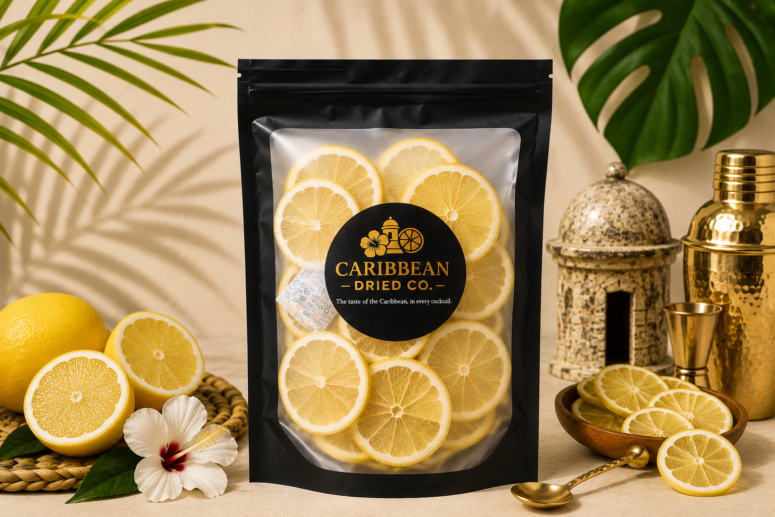 Empaque de rodajas de limón deshidratado Caribbean Dried Co.