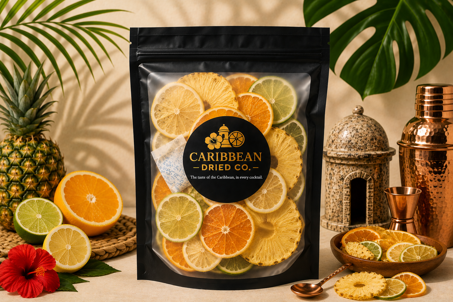 Empaque surtido de frutas deshidratadas Caribbean Dried Co.